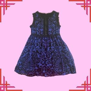 Young Versace Sleeveless Dress in Black and Blue